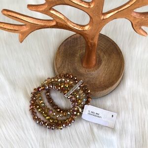 NWT Anthropology Brown Gold Multilayered Bracelet